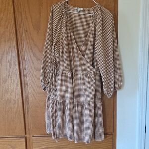 Madewell Long Sleeve Gingham Dress